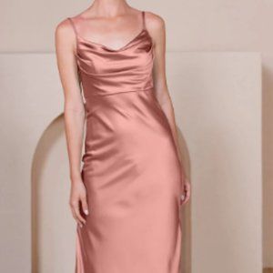 Revelry Skye Satin Dress: Desert Rose